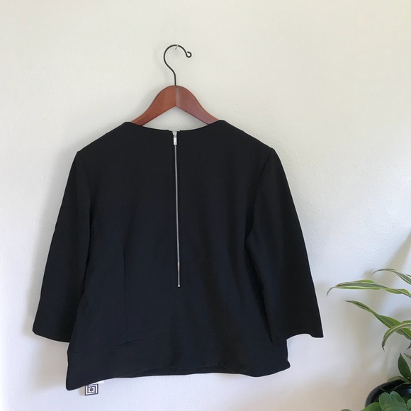 NWT Liz Claiborne Jet Black 3/4 Sleeve Blouse - Picture 5 of 6